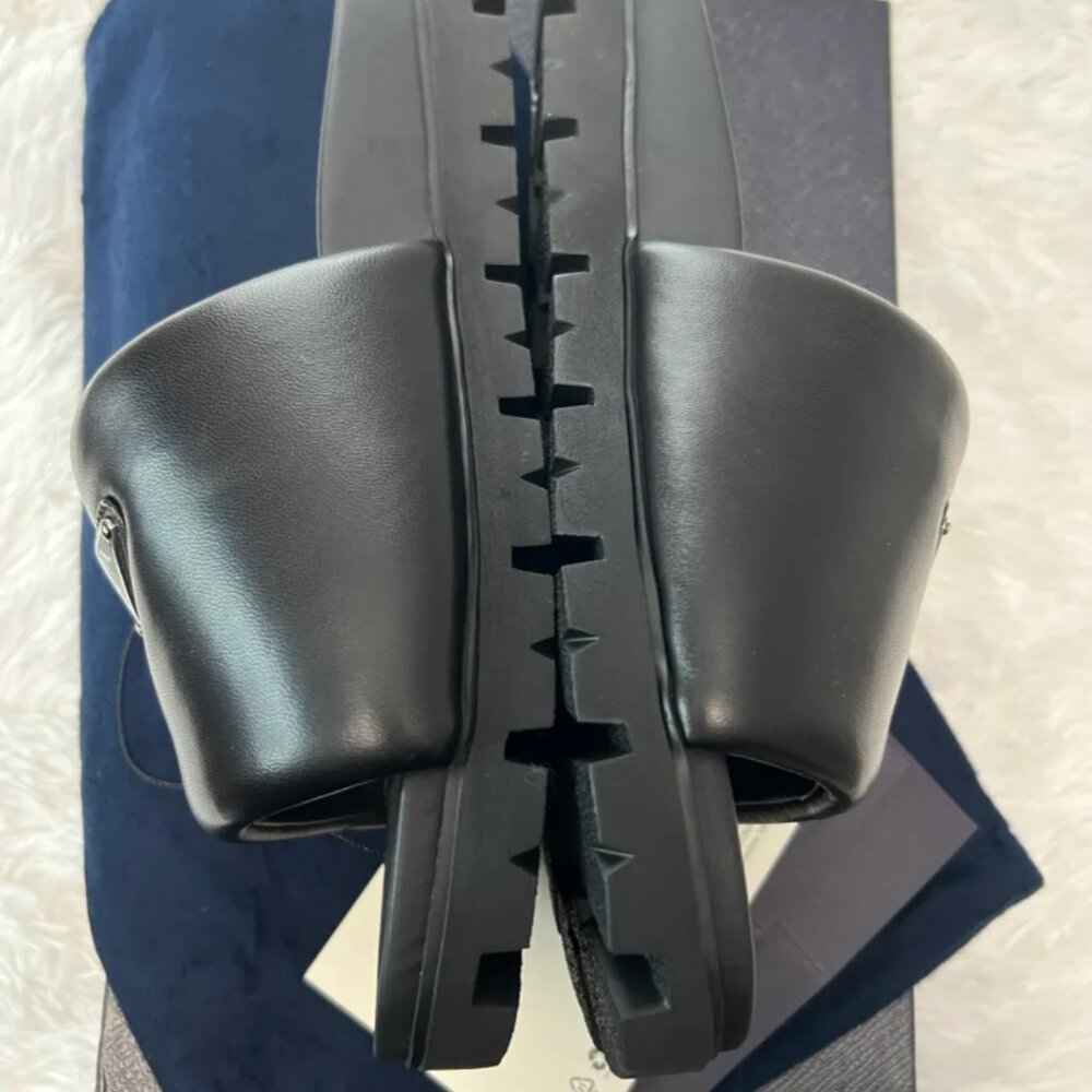 Prada Padded nappa leather slides black UK 6/ women 8 - Picture 9 of 11